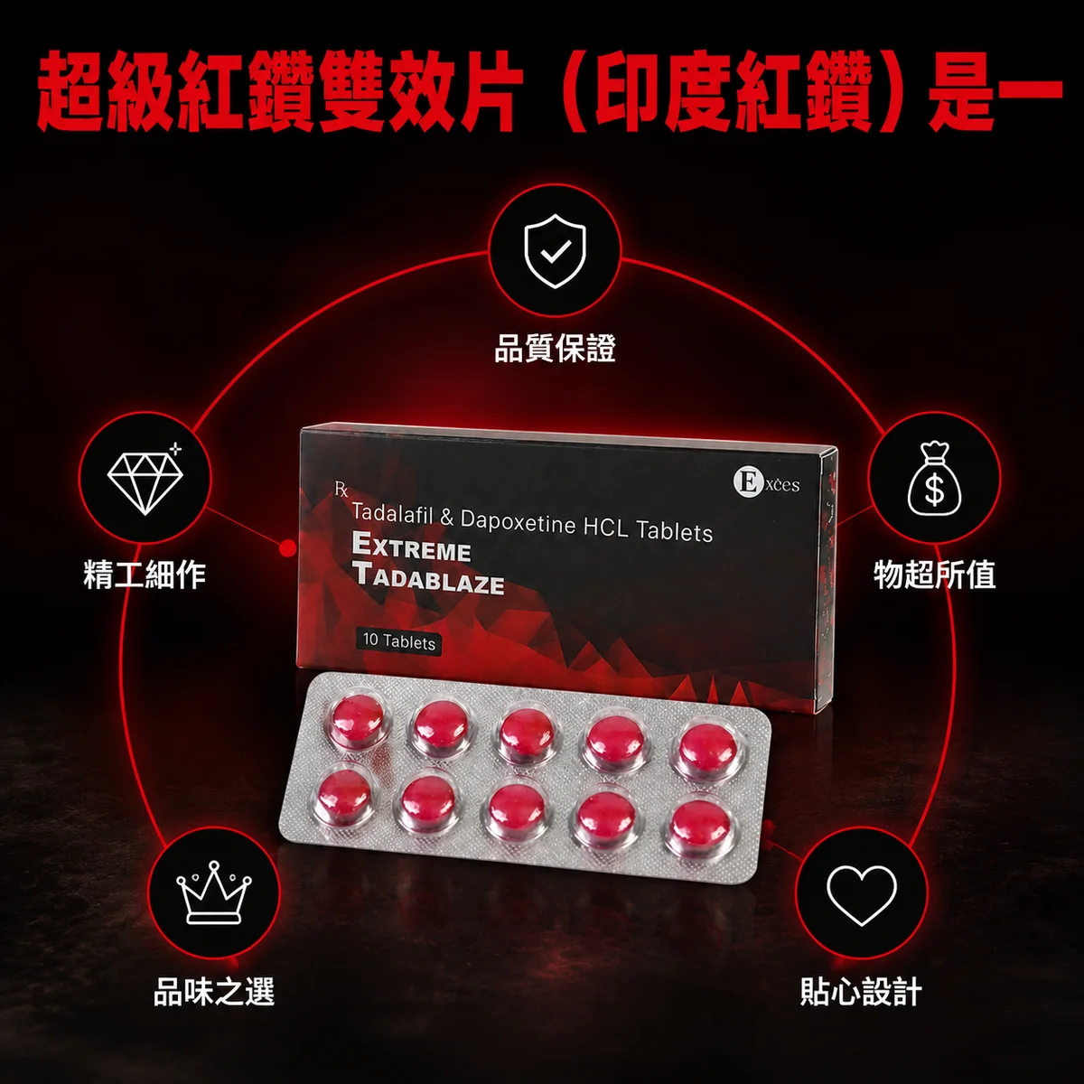 Pil Berlian Merah India Dual-Effect 40mg+100mg Pengerasan & Penangguhan Dual-Effect Meningkatkan Kekerasan Ereksi Lelaki dan Memperkuat Ketahanan