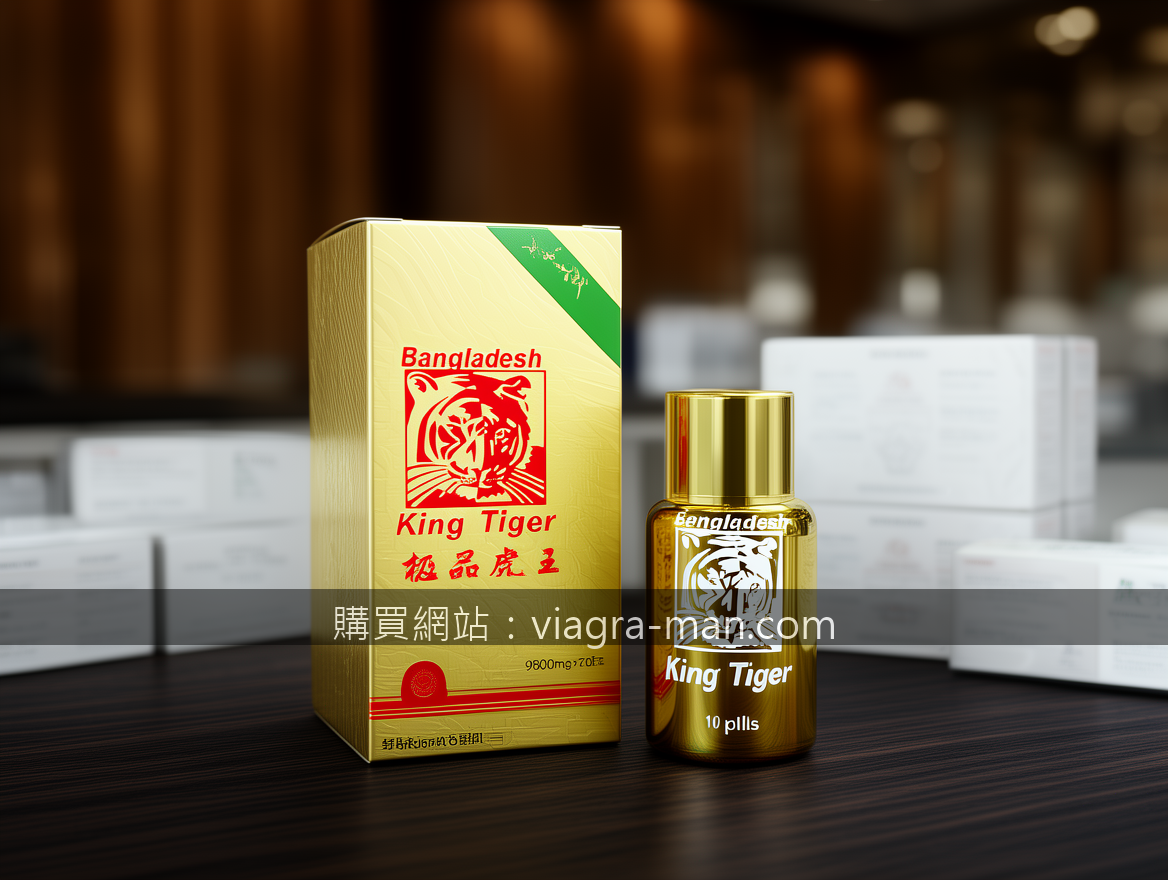 Luxury scene product photography. Place the King Tiger 9800mg 10 pills supplemen
