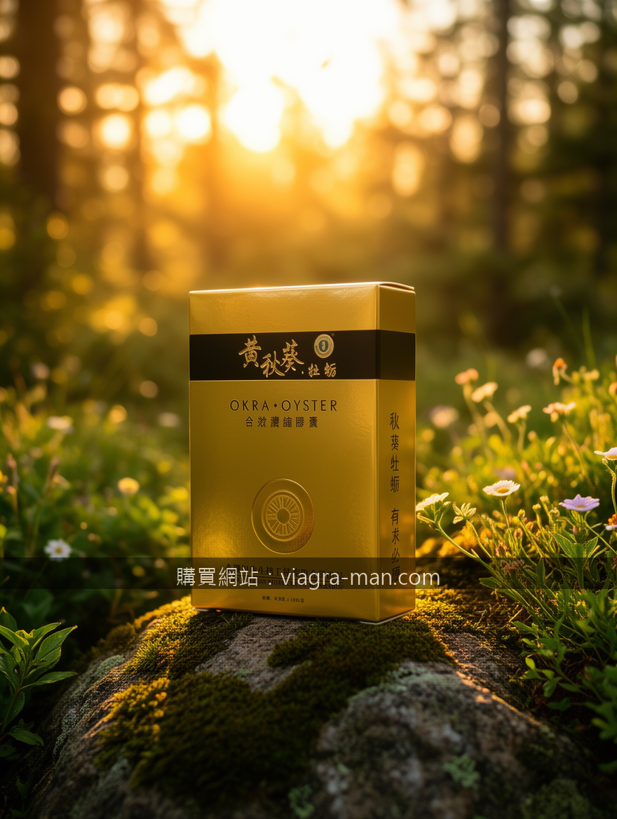 GOLDEN HOUR OUTDOOR with natural bokeh. Place the Okra Oyster Extract Capsules B
